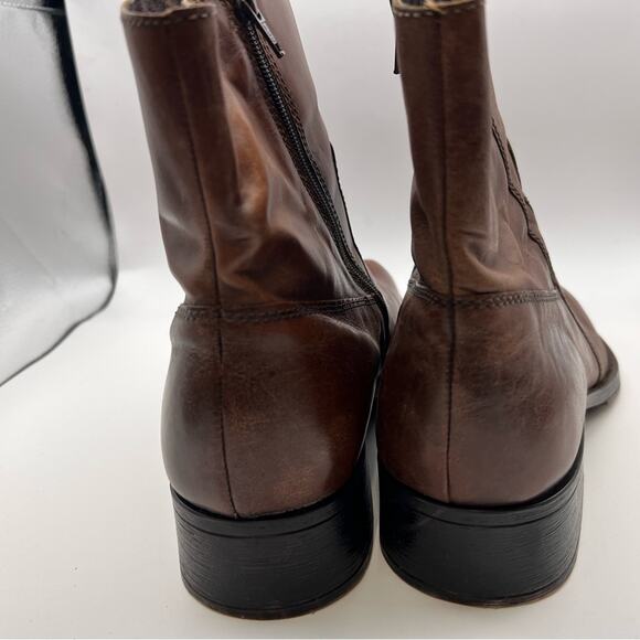 Aldo Dark Brown Leather Men's Boots Size 12 - Picture 7 of 9